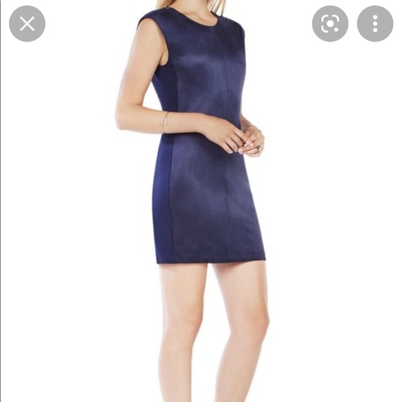 Bcbg maxazria dark navy faux suede shift casual dress size small - Picture 1 of 4